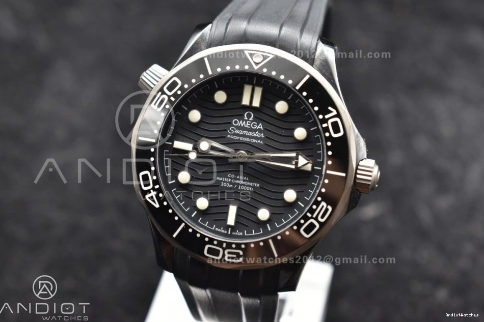 Rubber Black GoAnywhere Seamaster 300M 1081 Diver VSF A Edition Strap PVD Best Black Dial on 0517